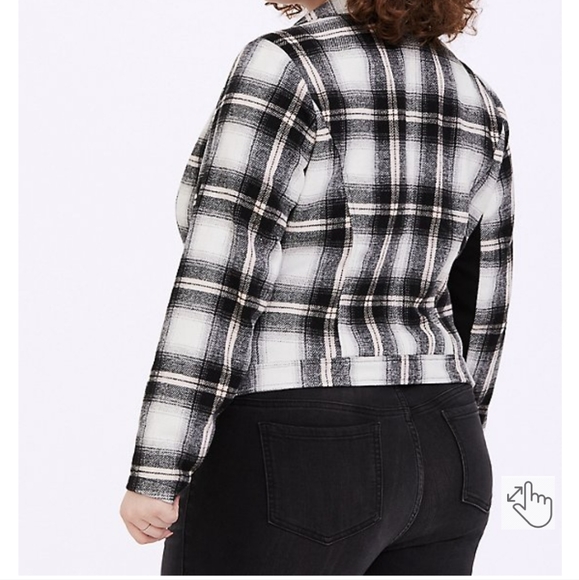 Torrid wool-blend FLANNEL MOTO JACKET - Picture 7 of 16